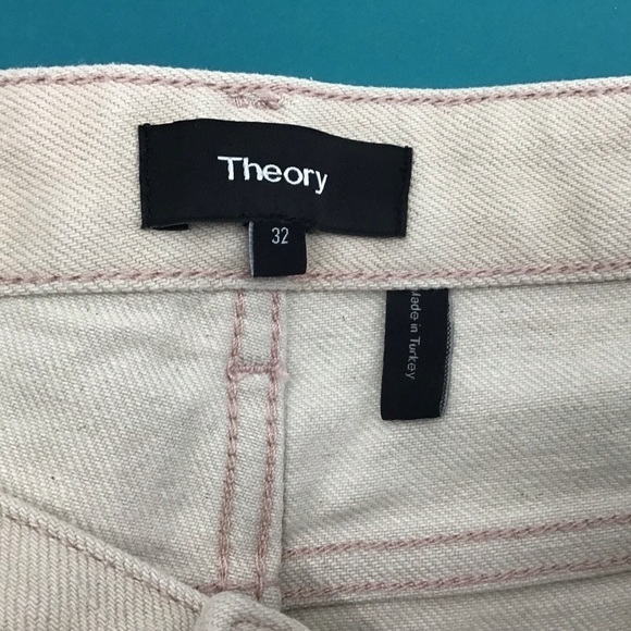 Theory Kick Denim Size 32 Ivory Off White 5-Pocket Boot/flare Cropped Je… - Picture 8 of 10